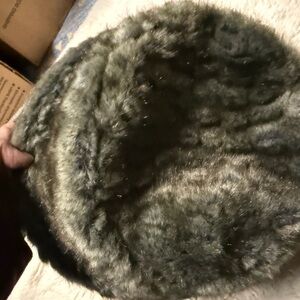 Nordstrom Gray Lined Faux Fur Hat Vintage NWT